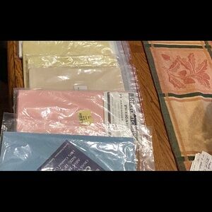 5 hardanger, one 18 count Aida 12 by 18, one hack toweling 16 by 32 and thread